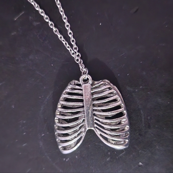 Silver Rib Cage Necklace - Picture 2 of 4